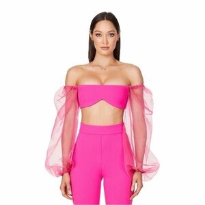 Nookie Illusion Pink Crop Top NWT